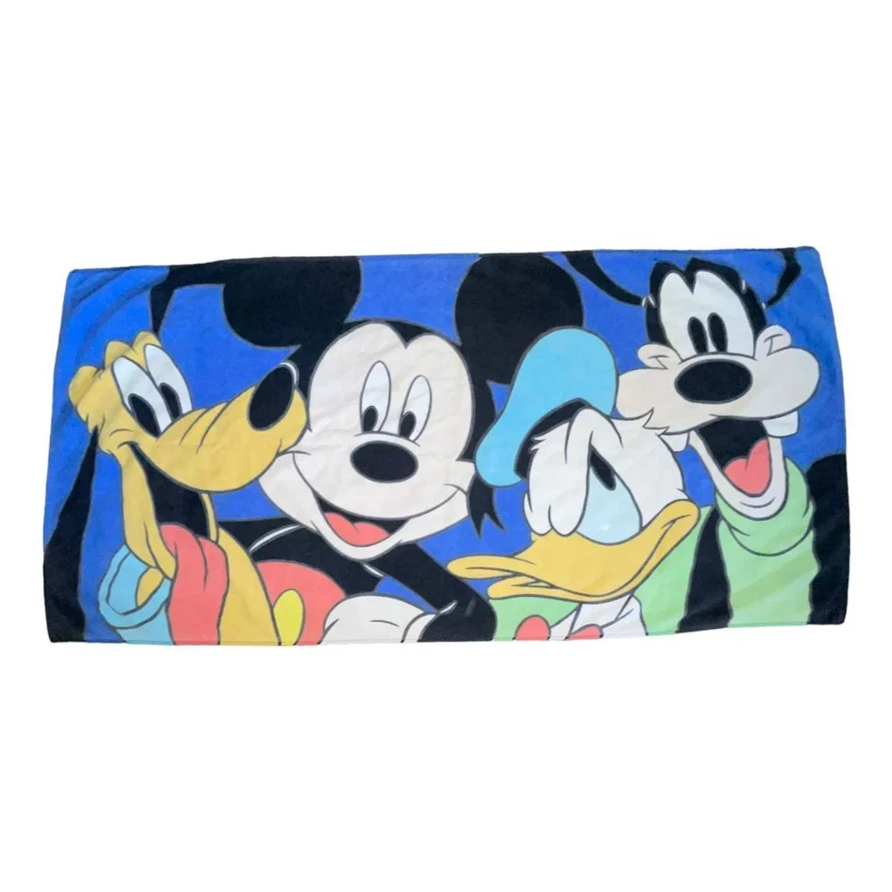 Vintage Walt Disney Mickey Mouse Unlimited Beach Towel Donald Goofy Pluto